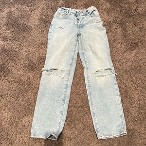 PacSun Eco Light Blue Distressed Dad Jeans